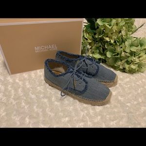BNIB Michael Kors Tibby lace-up Denim Espadrilles